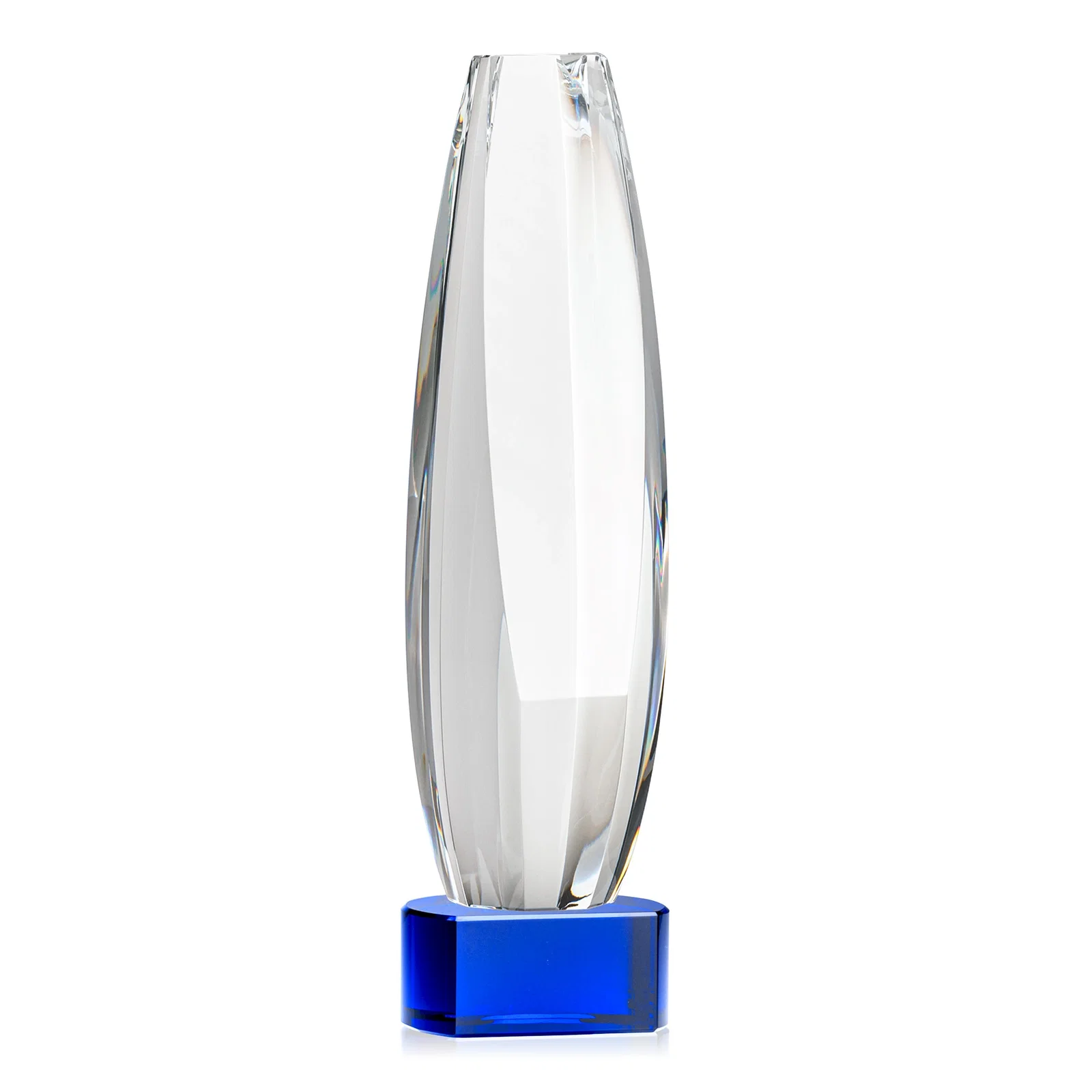 Branded Optical Crystal Tower Award With a Large Sheared Engraving Face, awards for safety achievement programs
