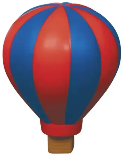 Side detail of the hot air balloon custom stress ball showing branded imprint area