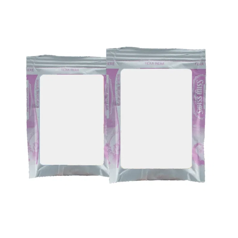 Back side of the slim single serving drink packet