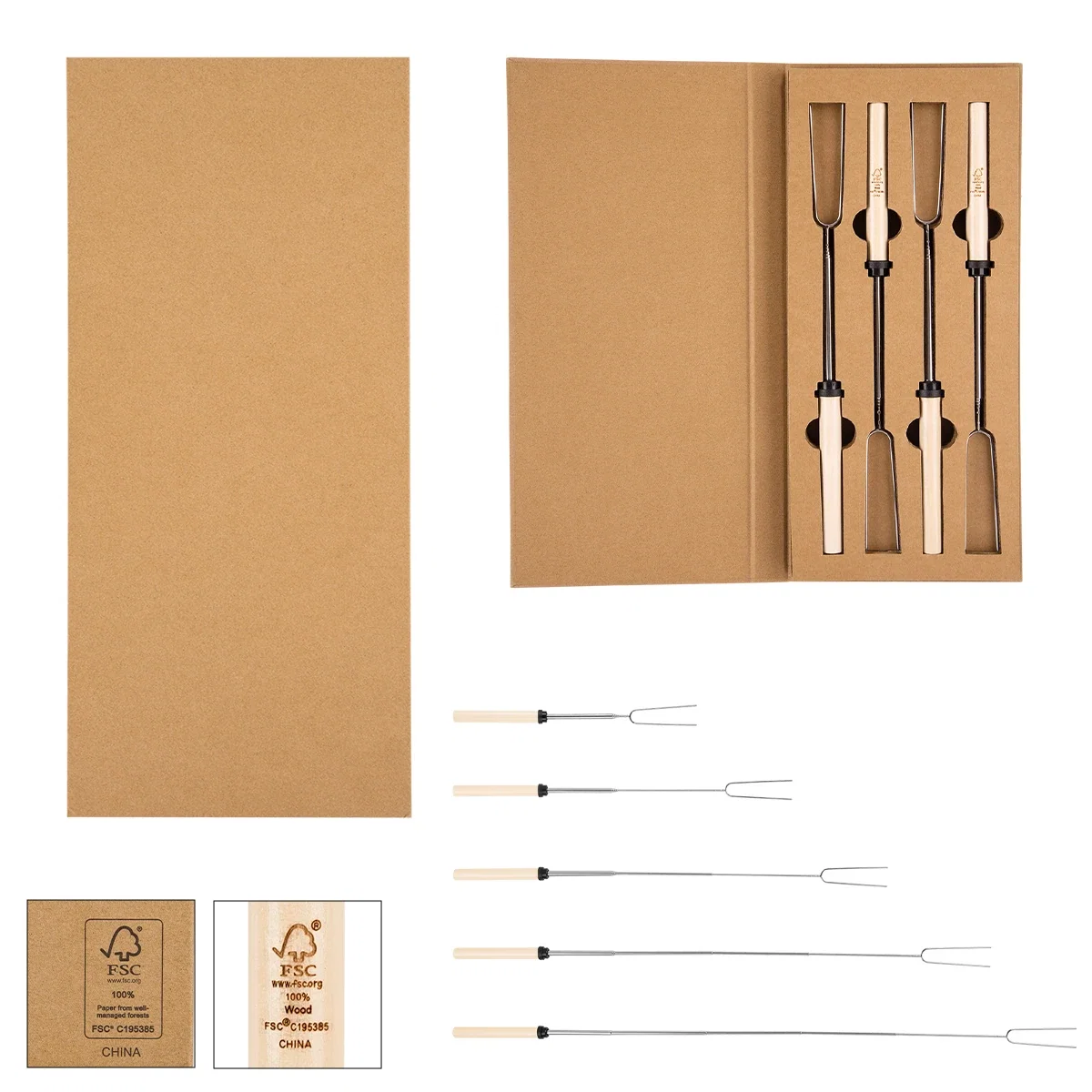 Handles lined up beside the folded case