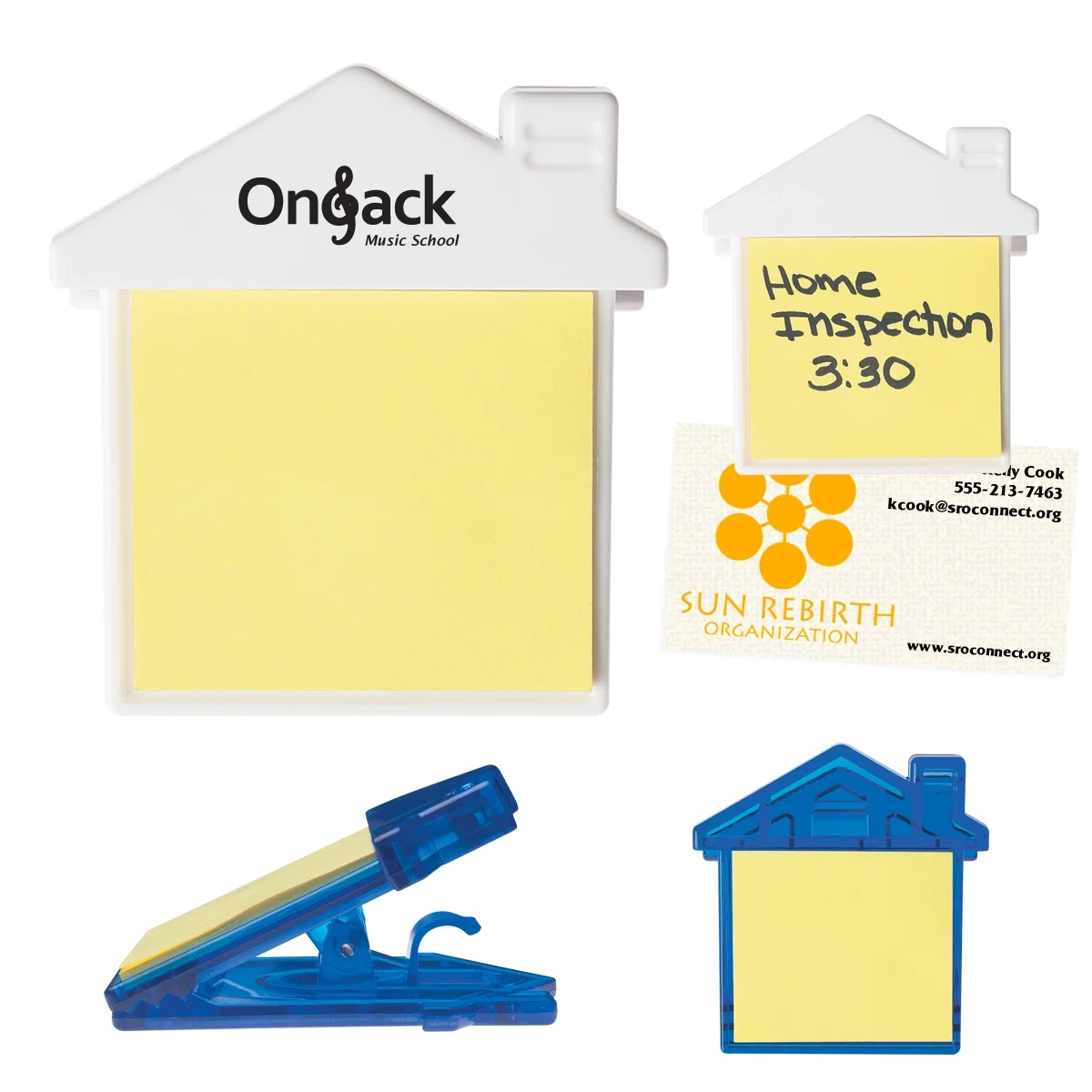 Magnetic house clip with an attached note pad