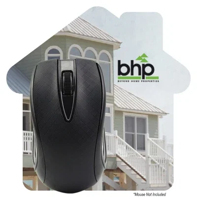 House shaped mouse pad shown flat in white