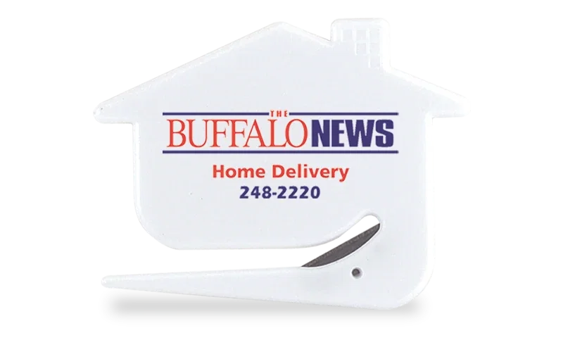 House-shaped stainless-steel letter opener for real estate closing gifts