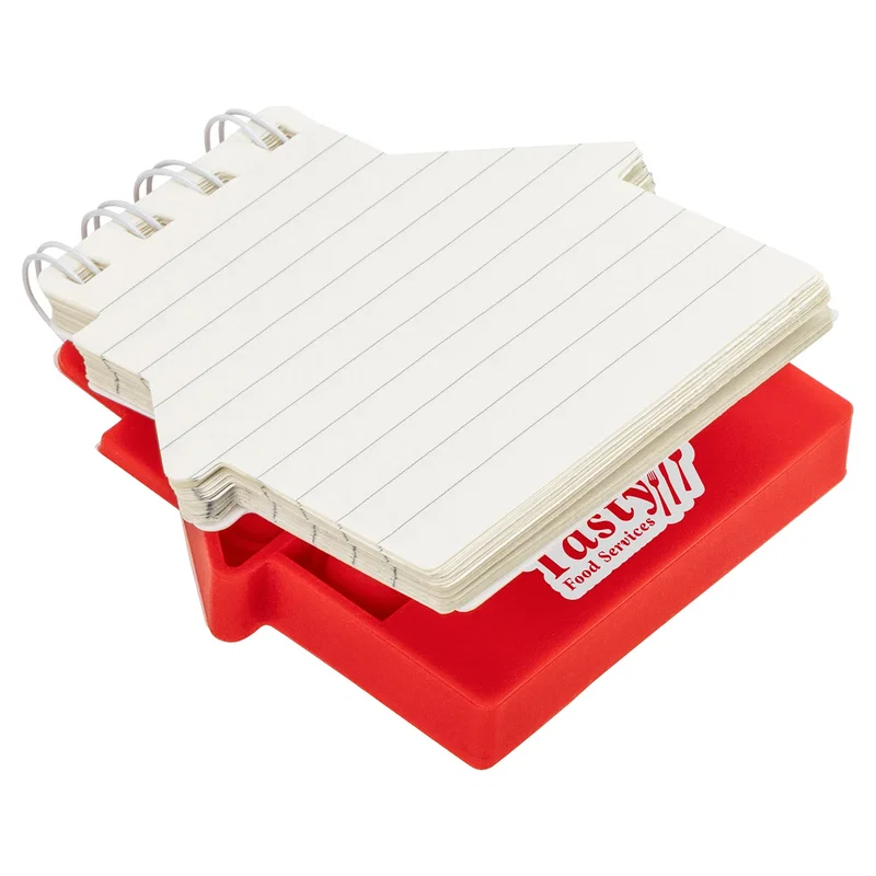 Angled view of the custom Spiral Notebook Push Pop, style 1