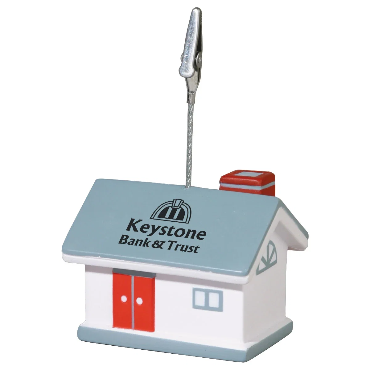 House shaped stress ball memo holder with a chimney, 3 inches
