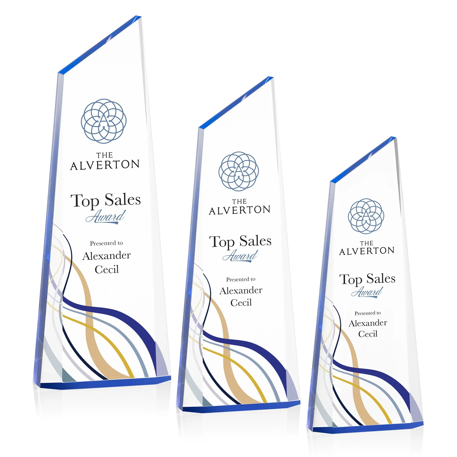 Personalized Right-Facing Acrylic Peak Award with Beveled Sides for volunteer appreciation