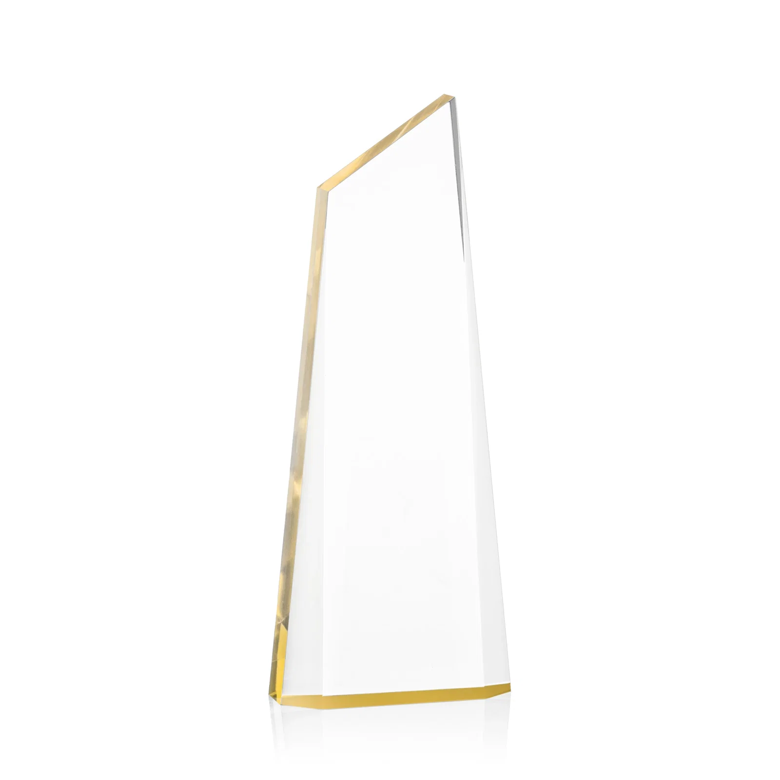Promotional Right-Facing Acrylic Peak Award with Beveled Sides for retirement presentations