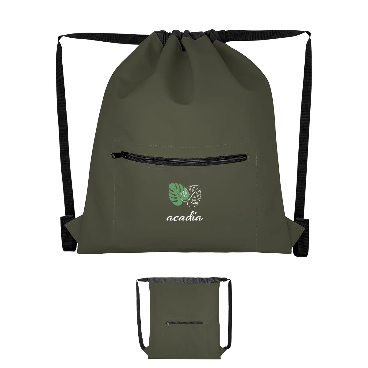 Black bag with corner grommets where the cords exit