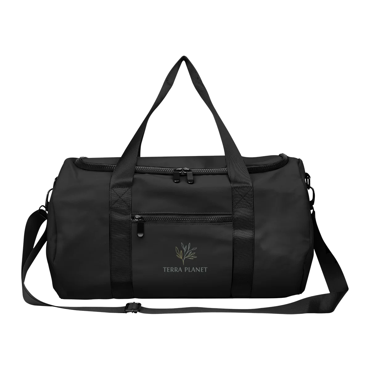 Shoulder strap hangs from the end panel of the bag