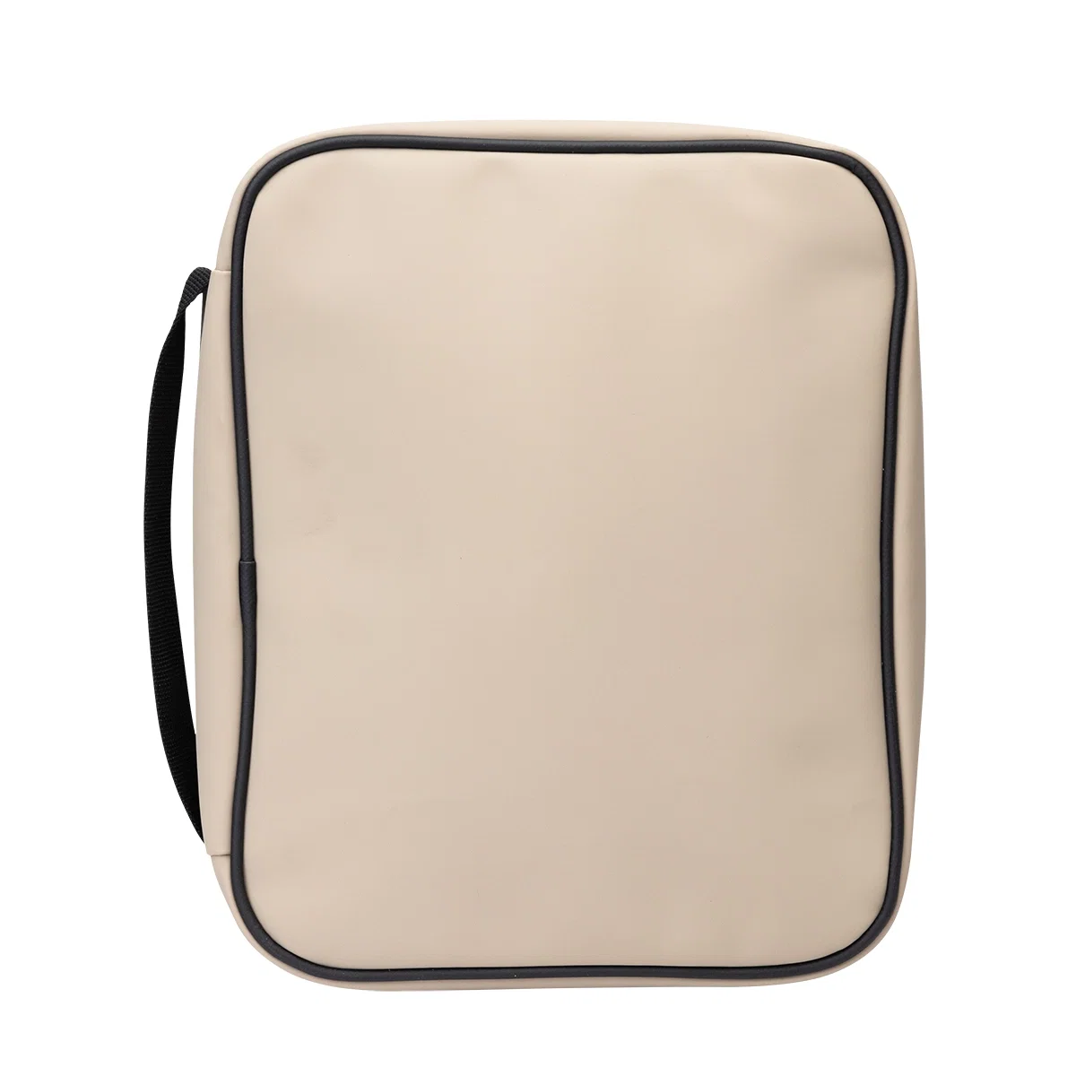 Open case revealing elastic loops and pockets for cables and chargers