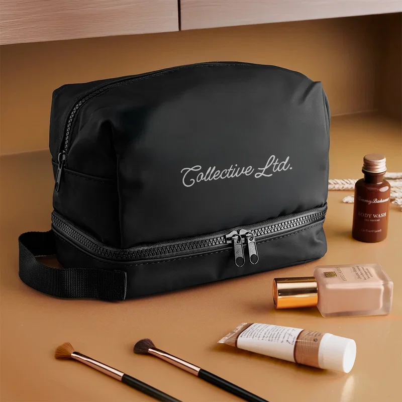 Hudson rPET Leatherette Toiletry Bag — view 14