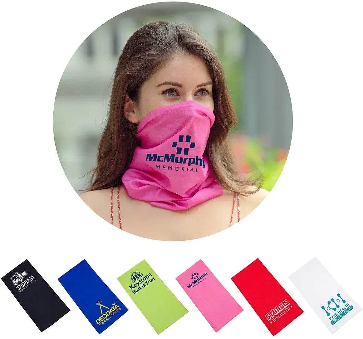 Huggle Seamless Microfiber Tube Mask being worn
