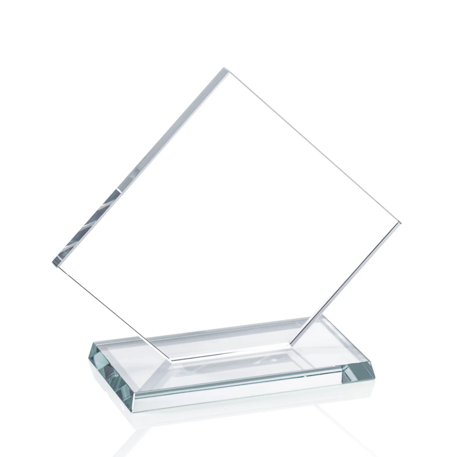 Personalized Starfire Crystal Diamond Award With One Cut Corner for safety achievement programs