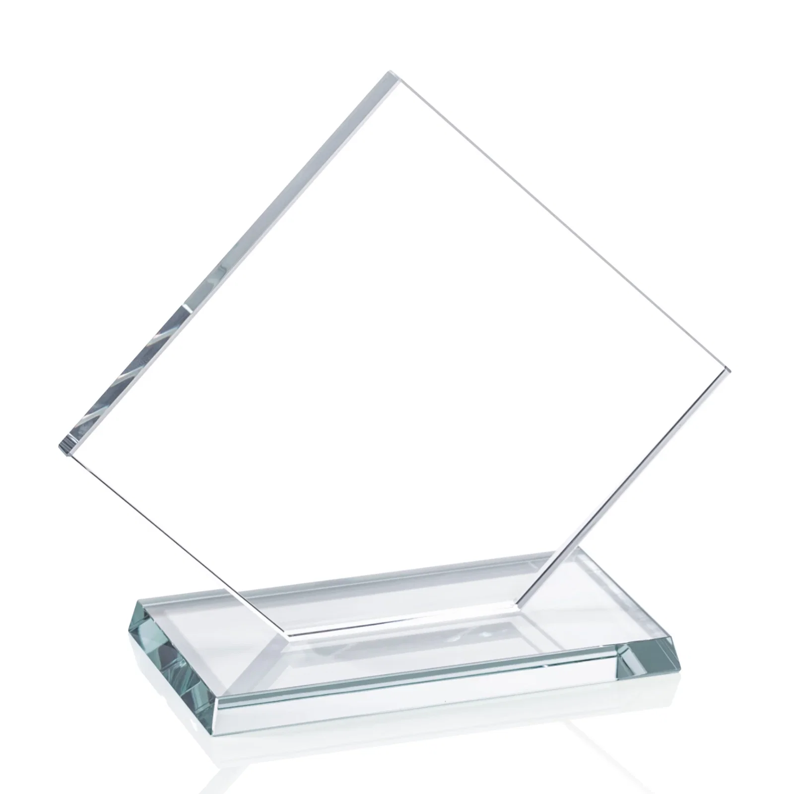 Personalized Starfire Crystal Diamond Award With One Cut Corner for dealer and partner awards