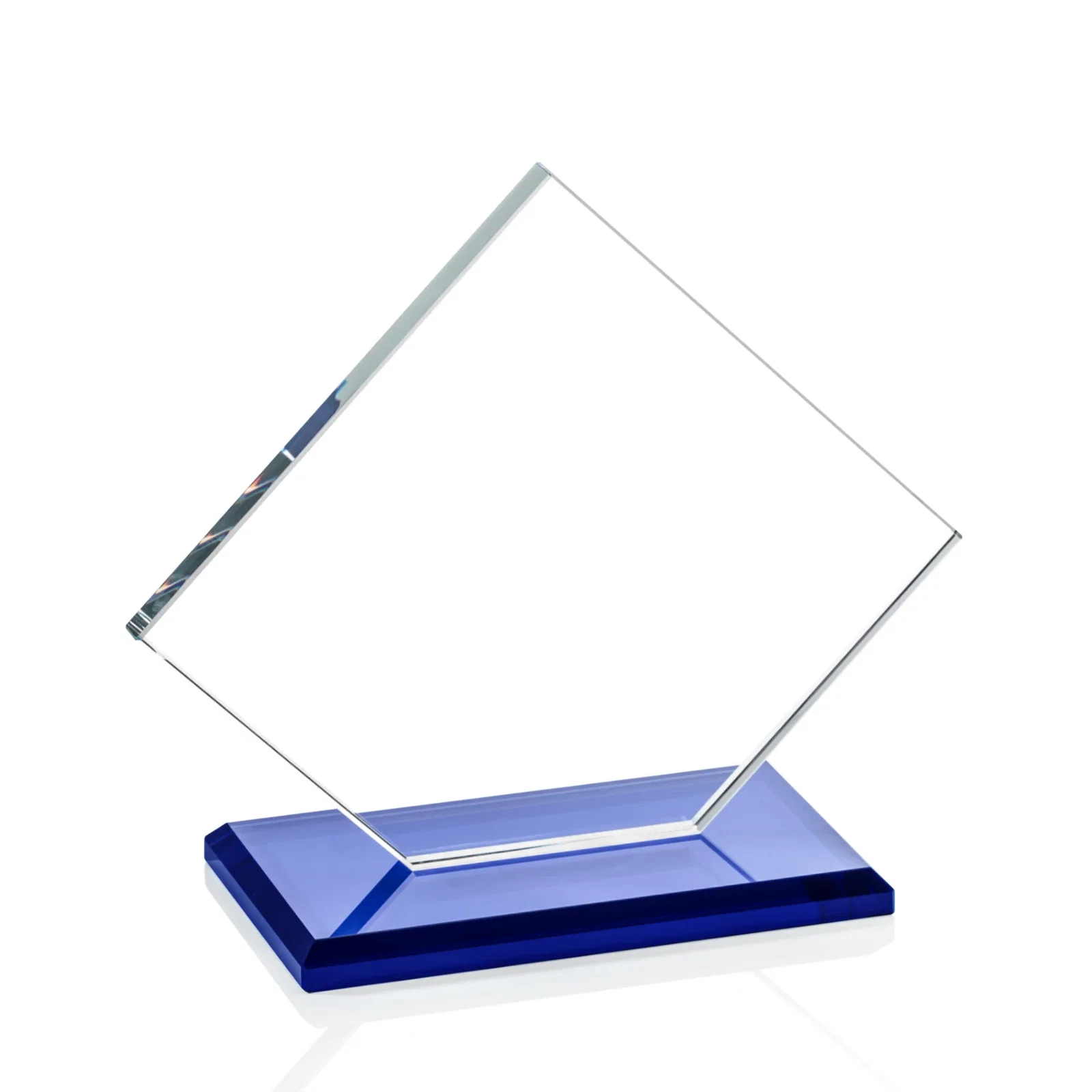 Promotional Starfire Crystal Diamond Award With One Cut Corner for retirement presentations