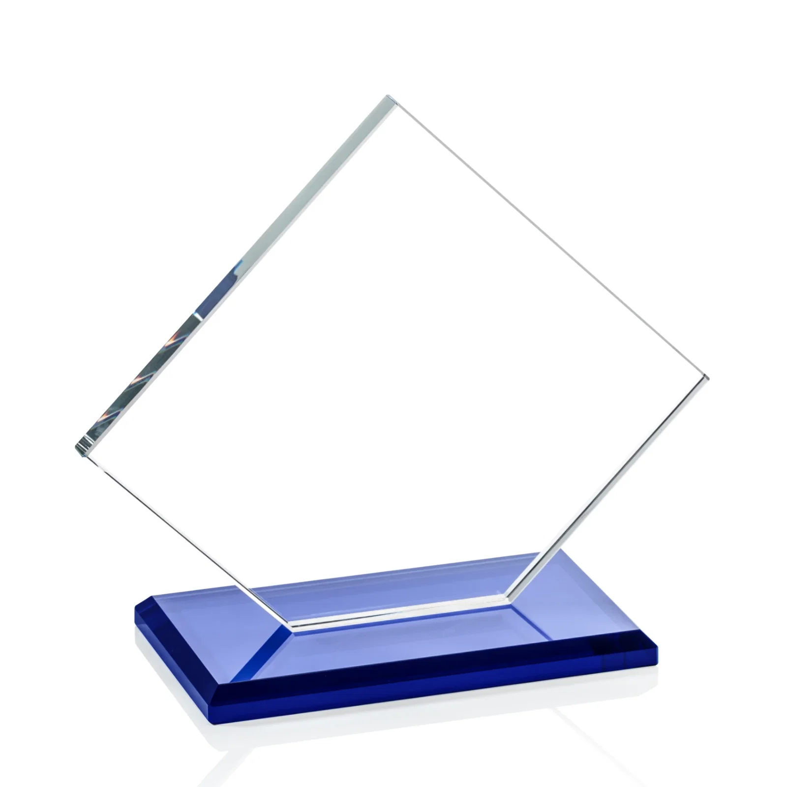 Promotional Starfire Crystal Diamond Award With One Cut Corner for team milestone celebrations