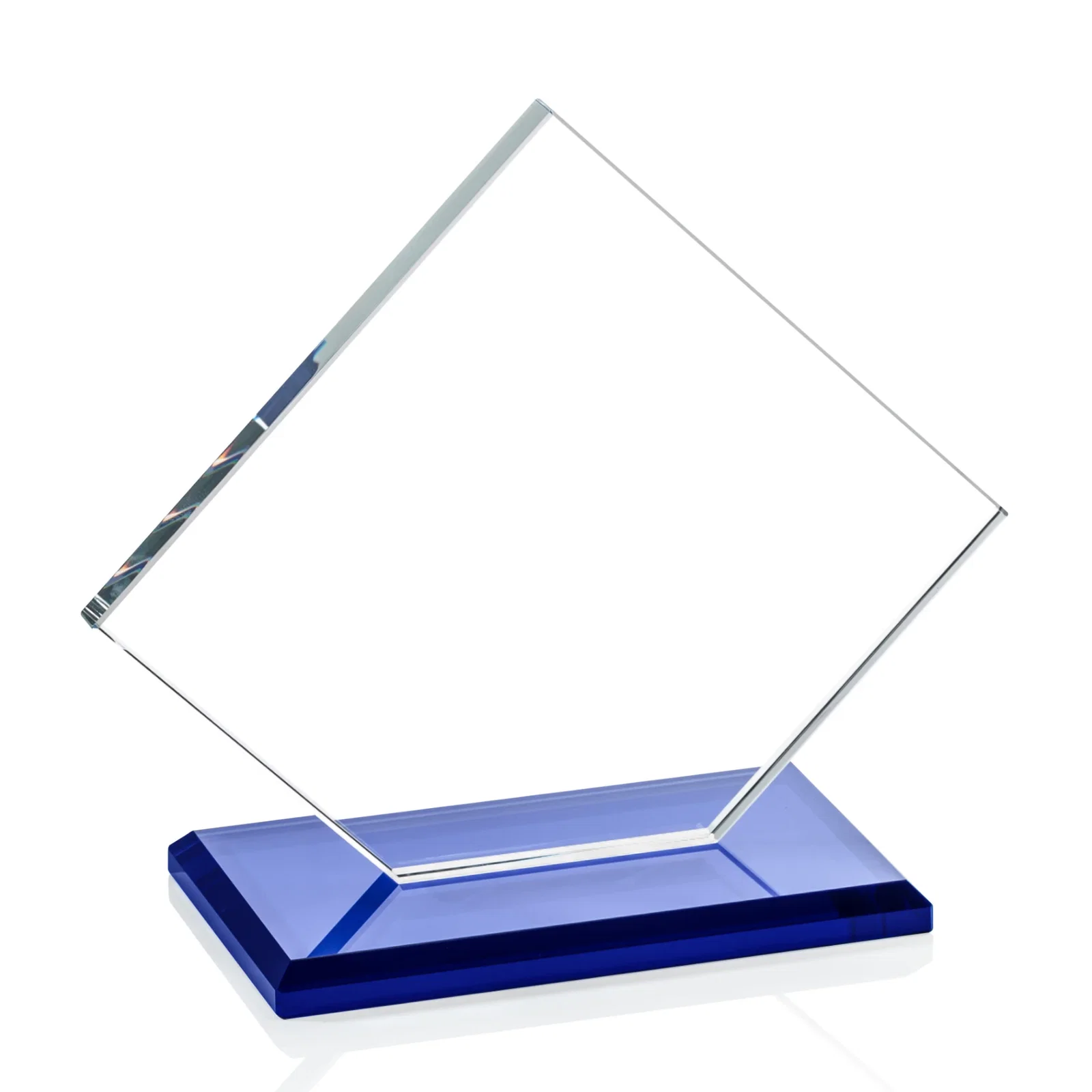 Promotional Starfire Crystal Diamond Award With One Cut Corner for donor appreciation