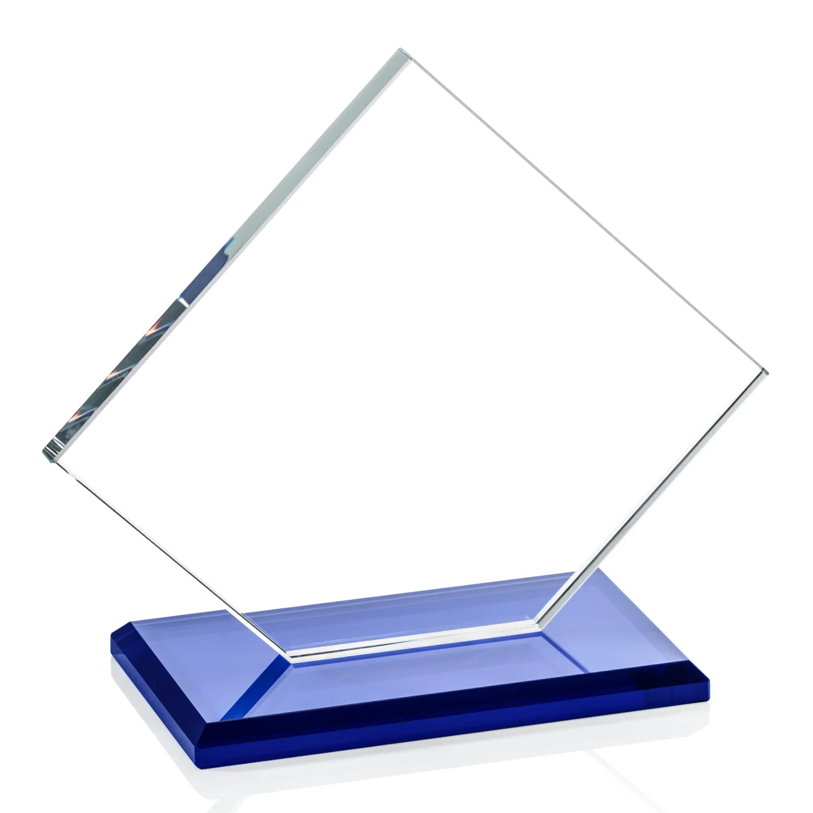 Promotional Starfire Crystal Diamond Award With One Cut Corner for graduation ceremonies