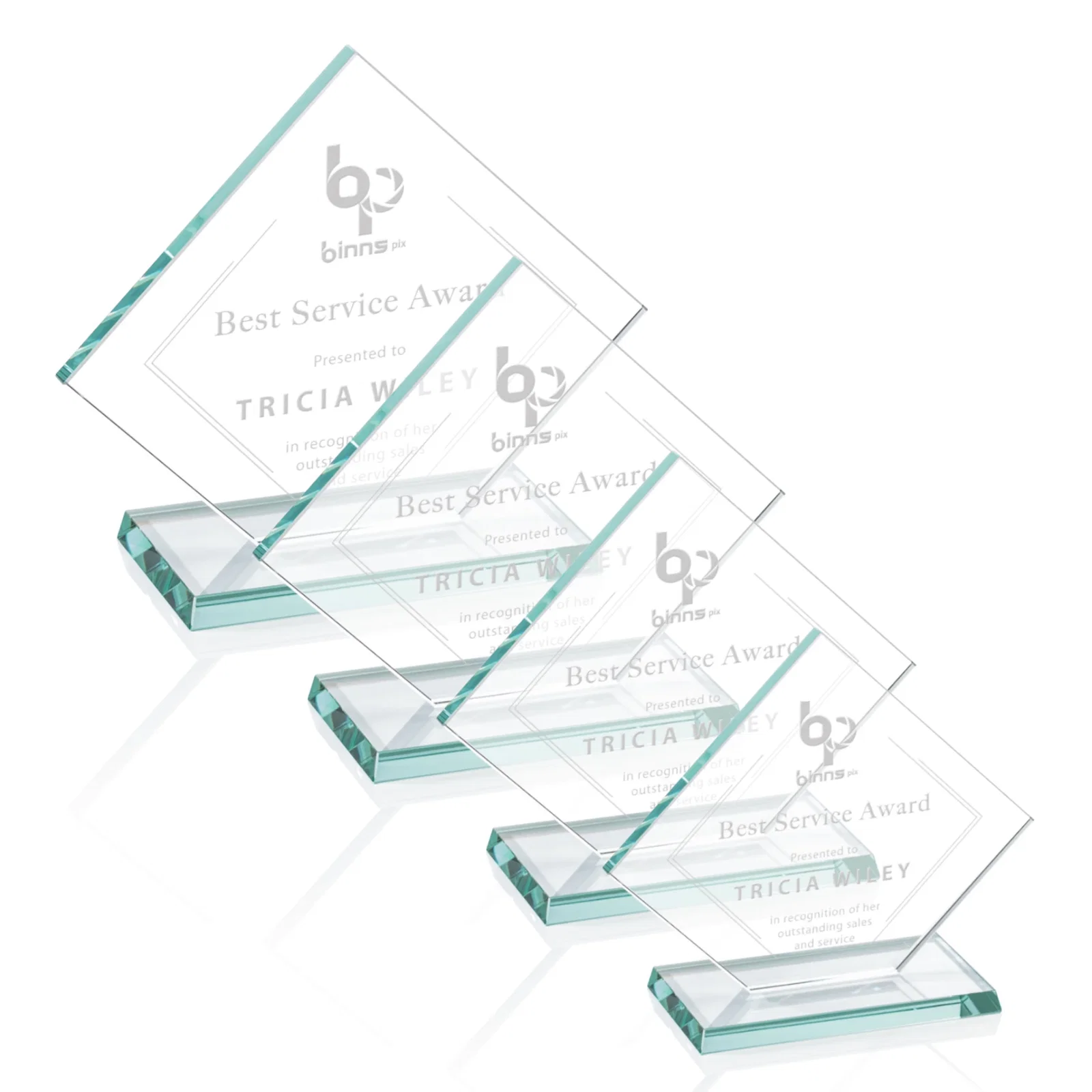 Custom Starfire Crystal Diamond Award With One Cut Corner for team milestone celebrations