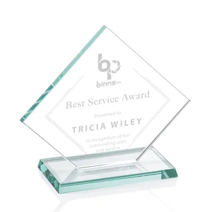 Starfire Crystal Diamond Award With One Cut Corner