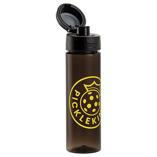 Husky 24 oz custom branded RPET water bottle with push-button flip-top lid