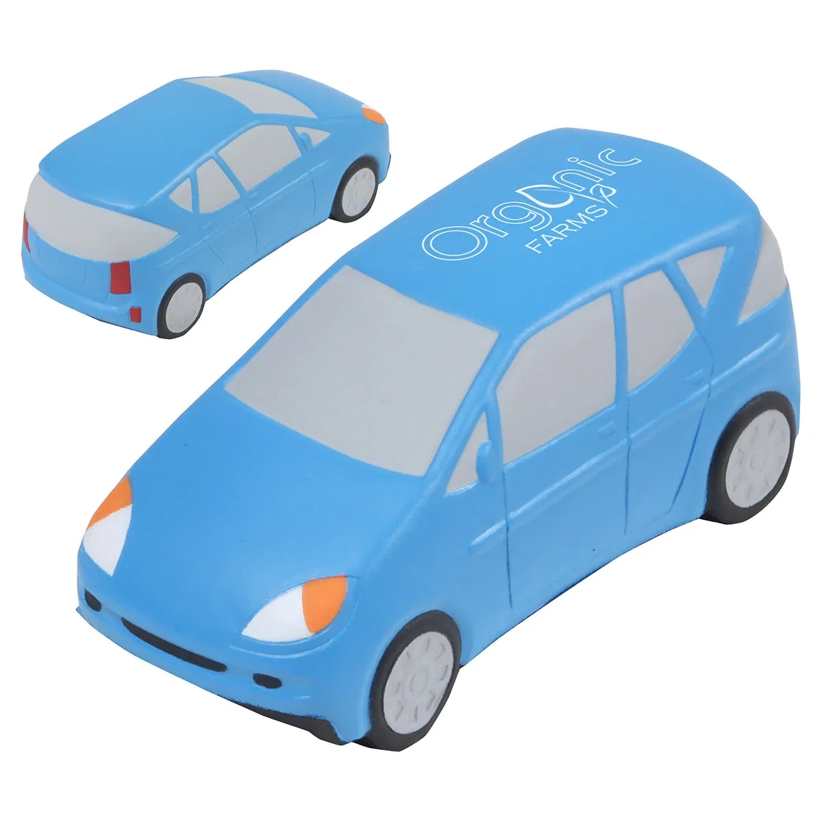 Hybrid car shaped polyurethane stress reliever, about 4 inches long