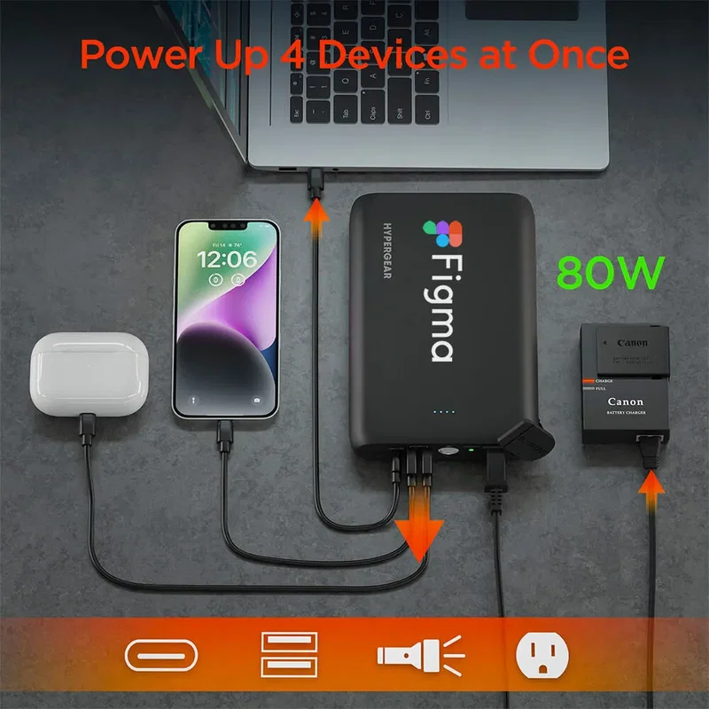 HyperGear 24,000mAh | Power Brick Laptop Power Bank with 65W USB-C PD and AC Outlet — view 5