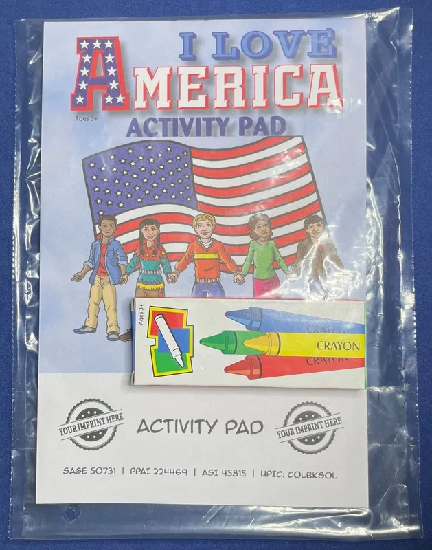 I Love America Children’s Activity Pad - One Color Imprint Included — view 1