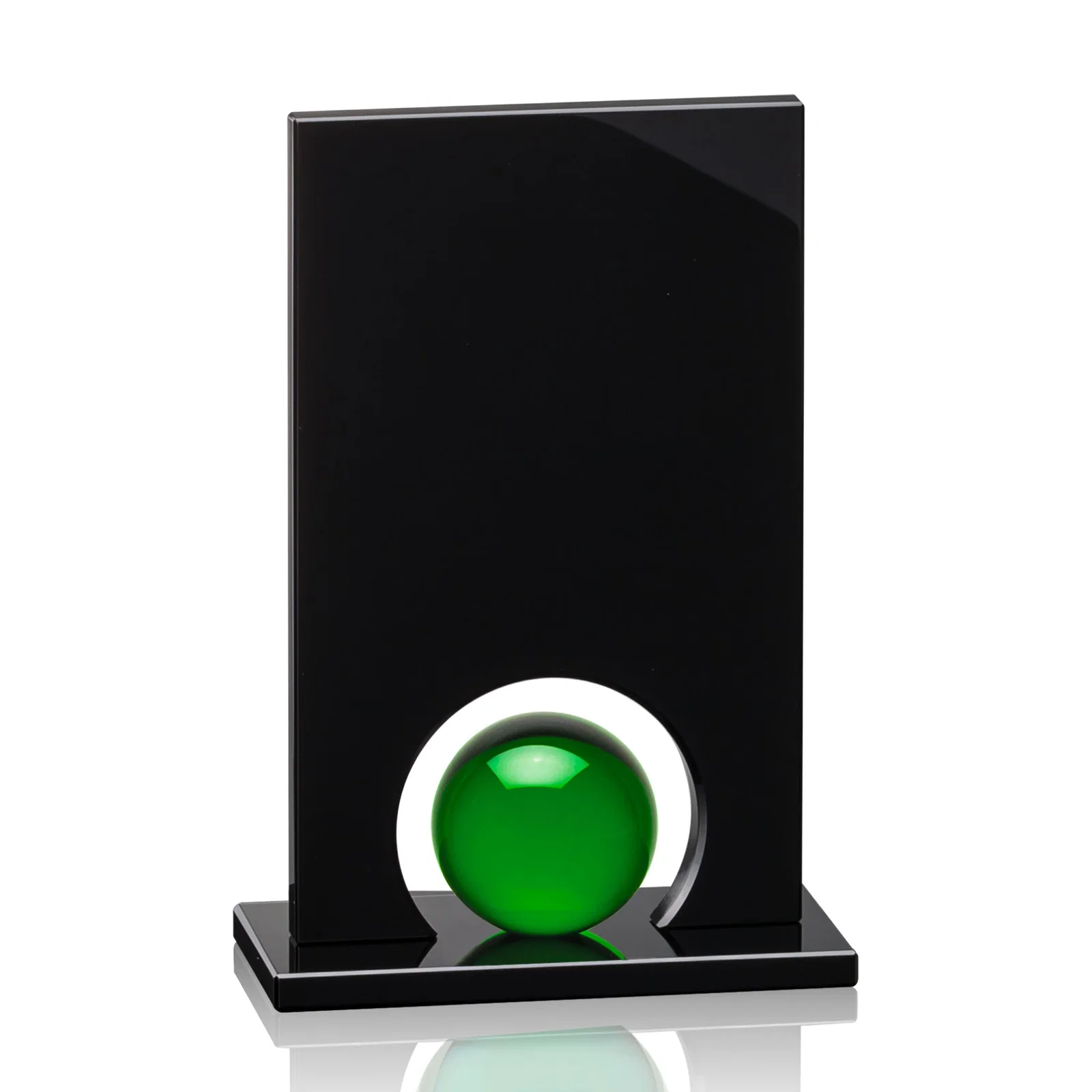 Personalized Crystal Orb Award Surrounded by Solid Black Crystal for dealer and partner awards