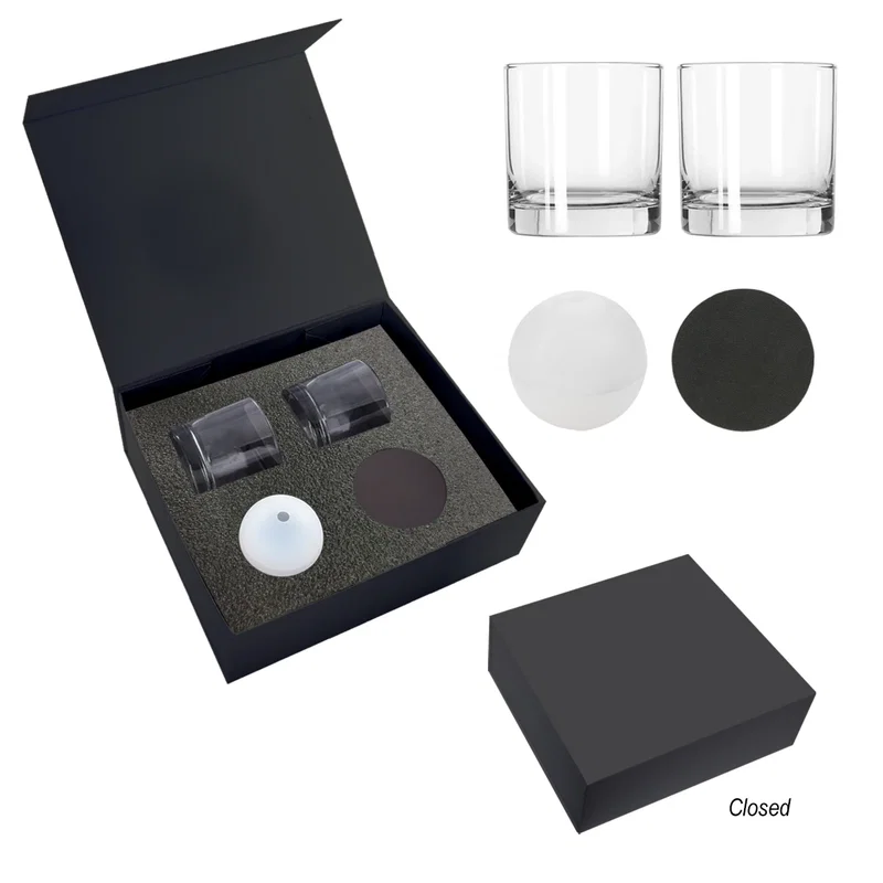 Overhead angle showing the gift box interior and its contents