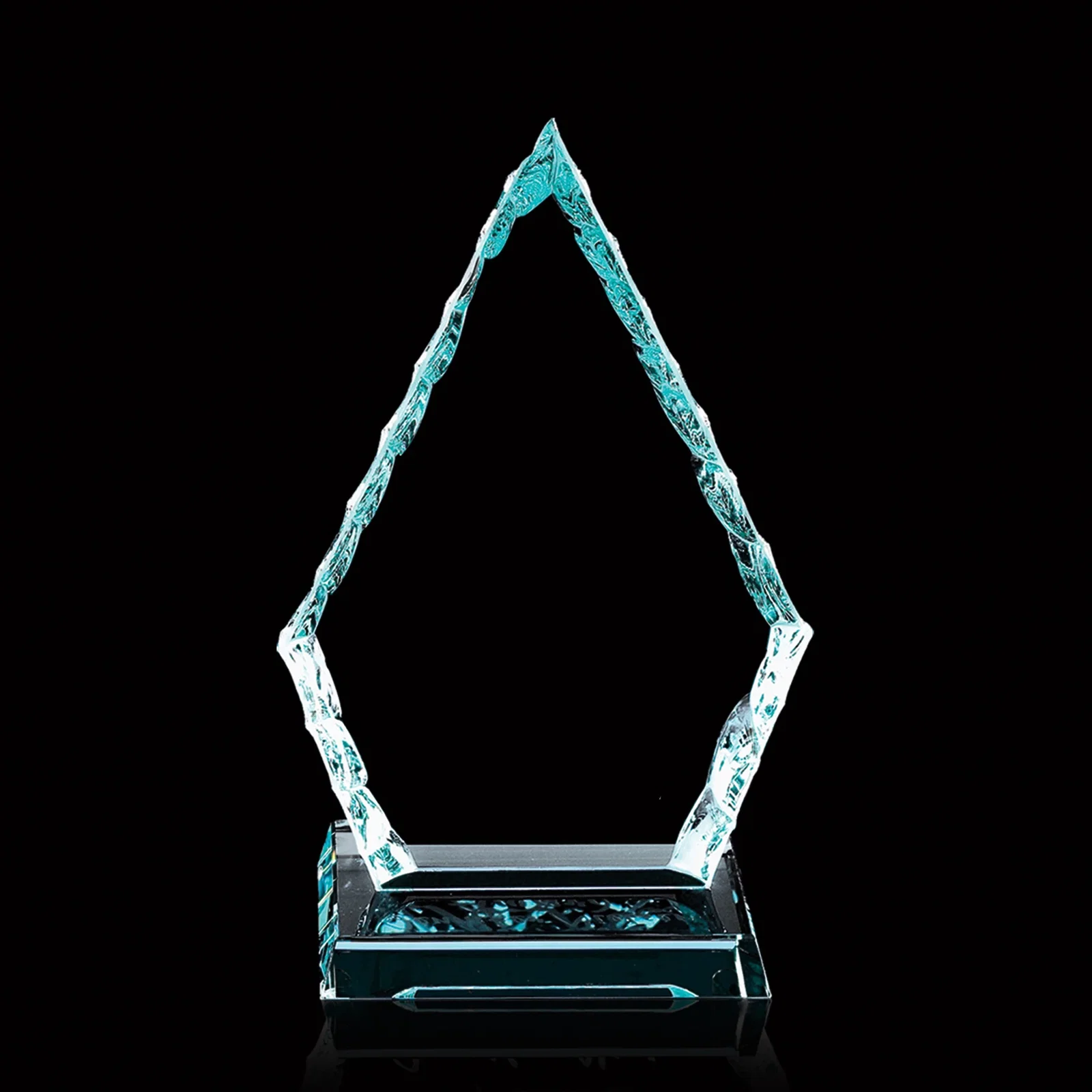 Custom Jade Glass Arrowhead Iceberg Award for donor appreciation