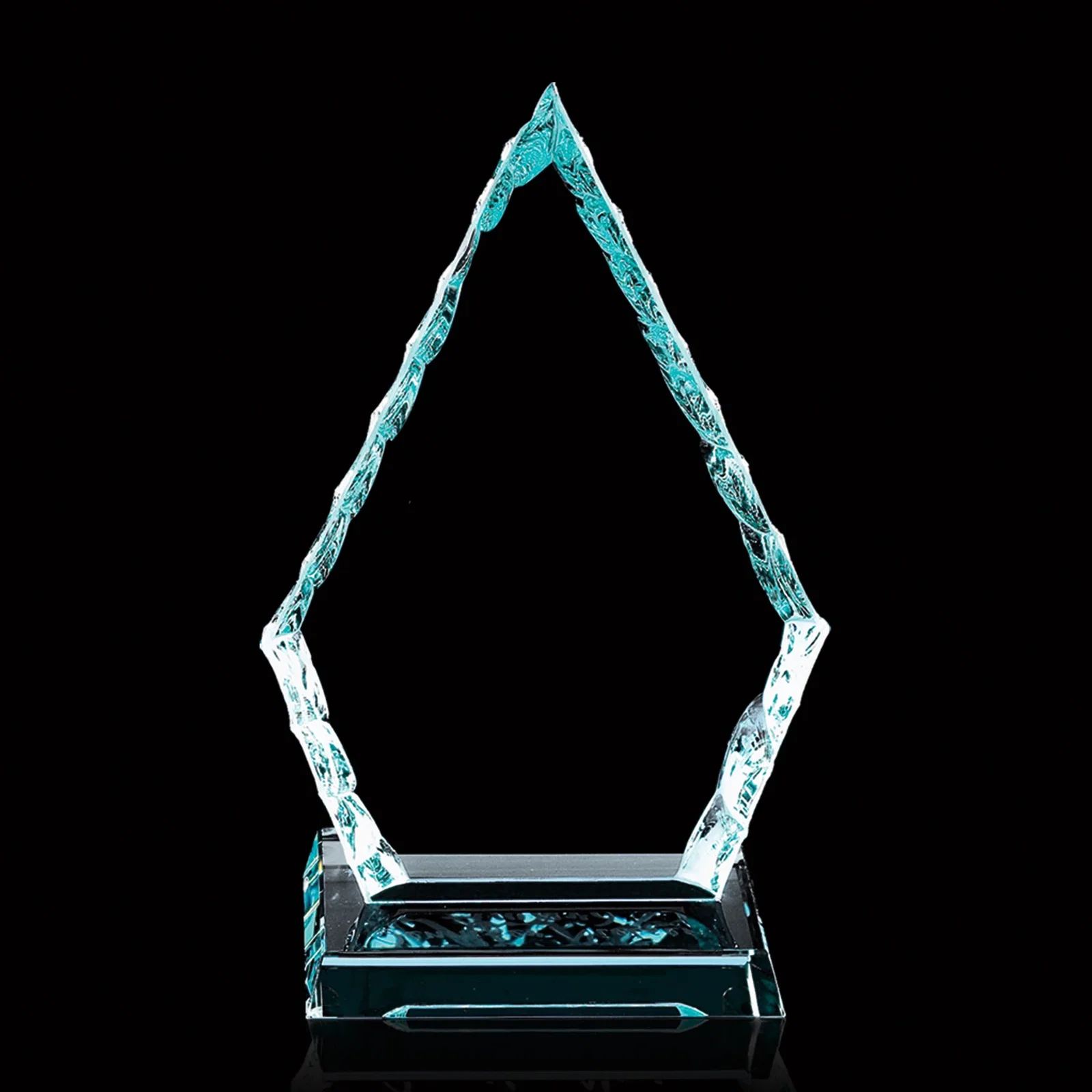 Custom Jade Glass Arrowhead Iceberg Award for graduation ceremonies
