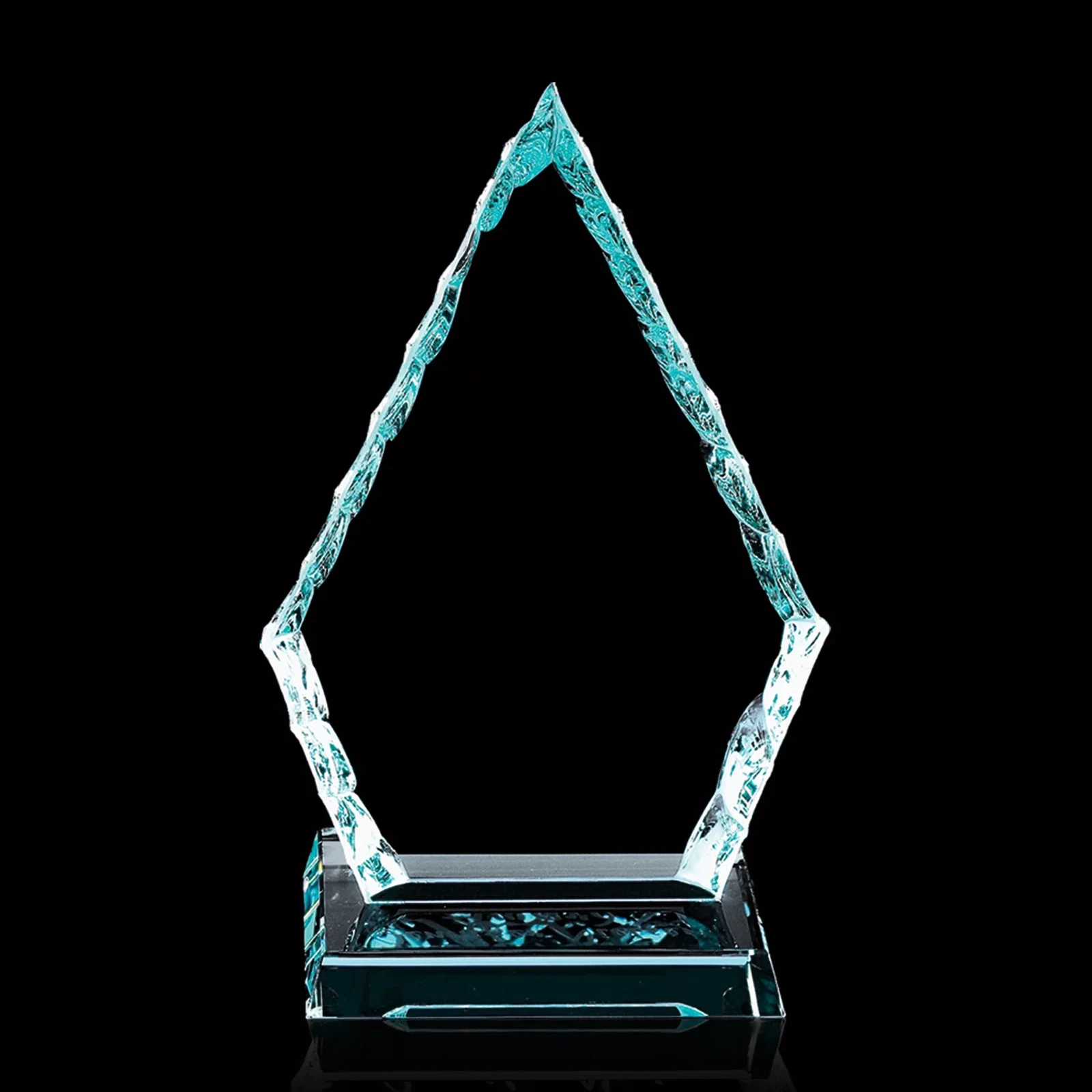 Custom Jade Glass Arrowhead Iceberg Award for safety achievement programs