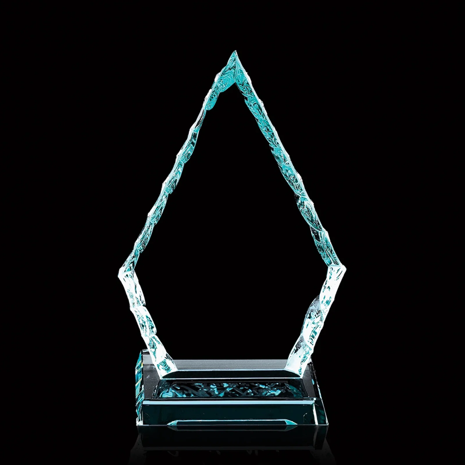 Custom Jade Glass Arrowhead Iceberg Award for retirement presentations