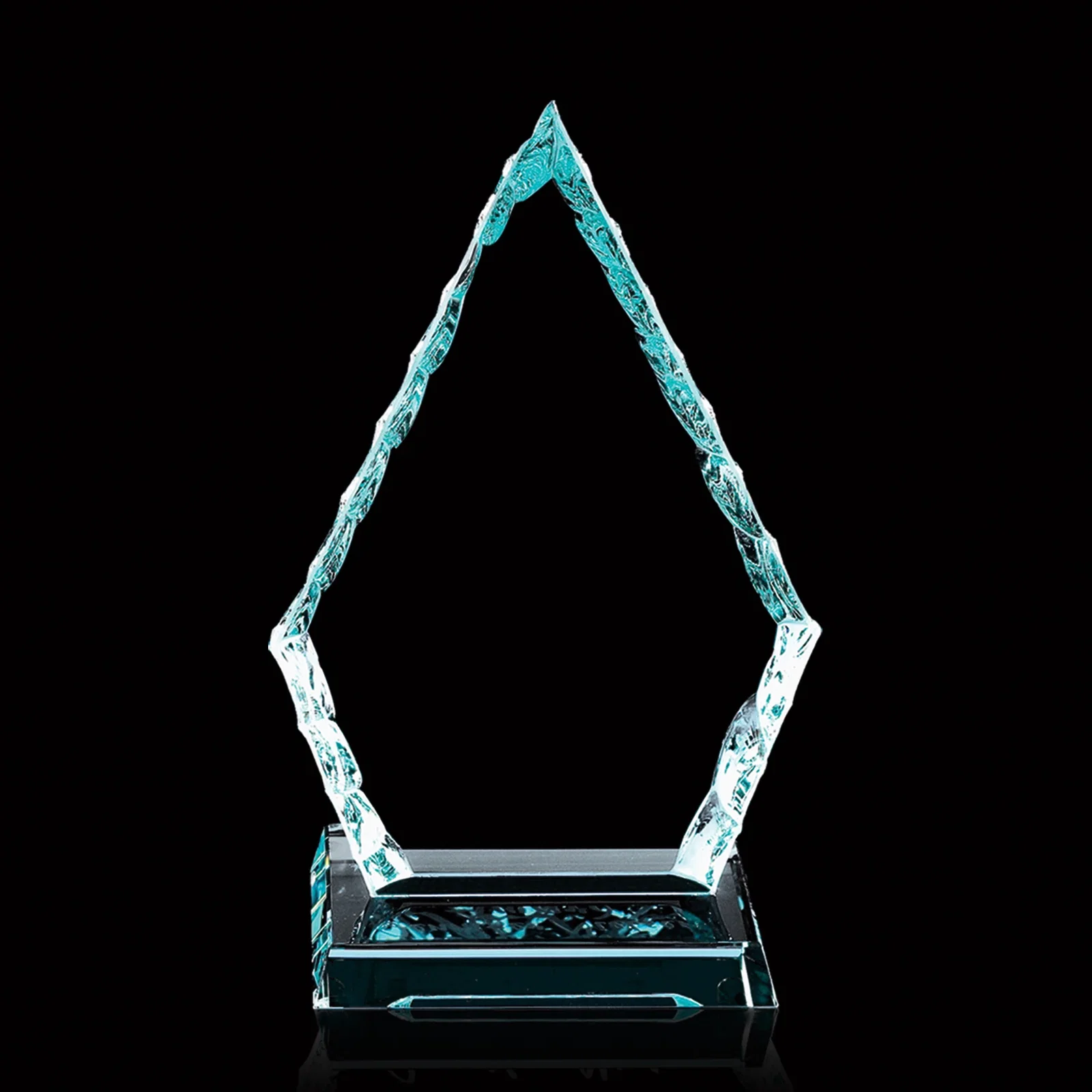 Custom Jade Glass Arrowhead Iceberg Award for team milestone celebrations