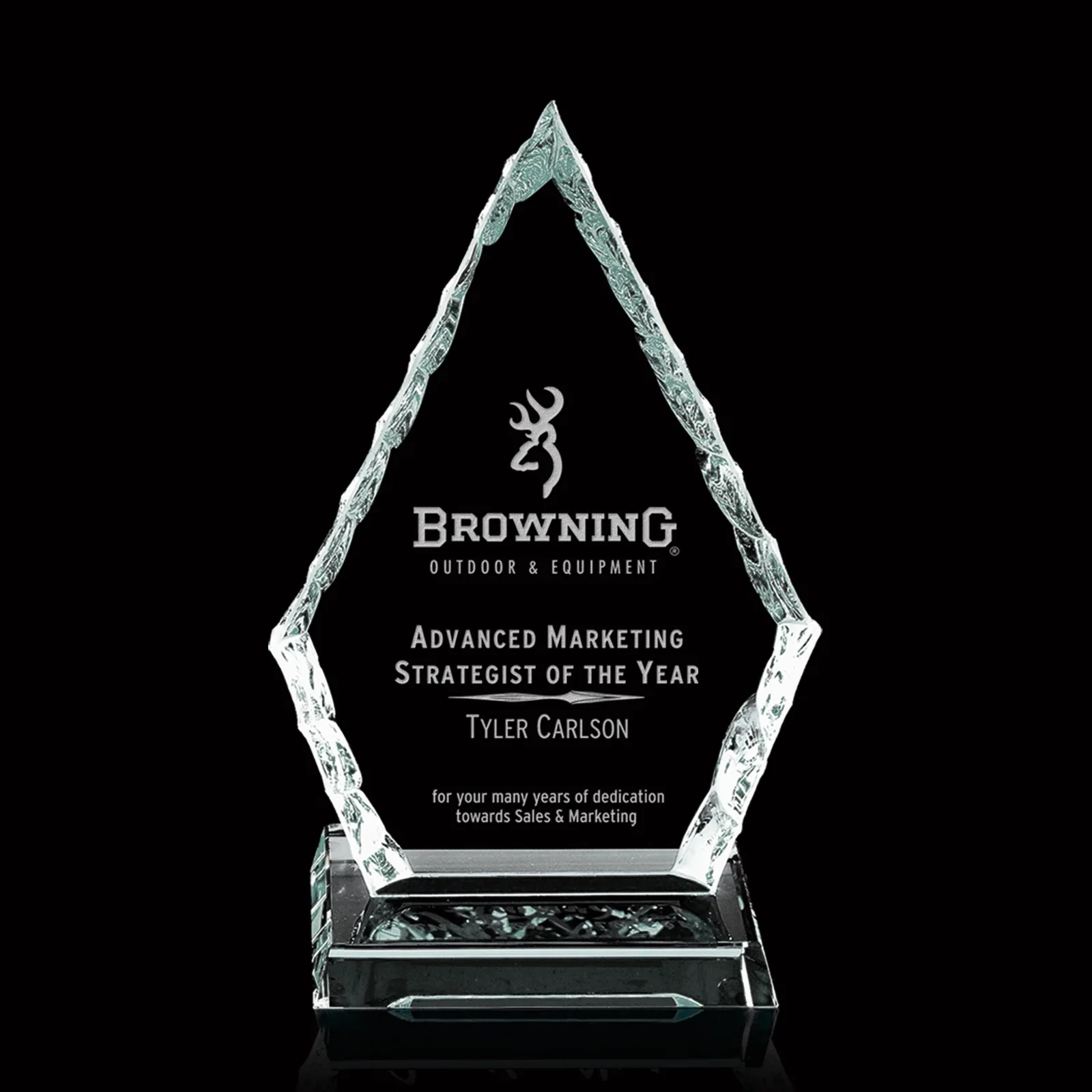 Custom Starfire Crystal Award With Hand-Chipped, Polished Edges, awards for employee recognition