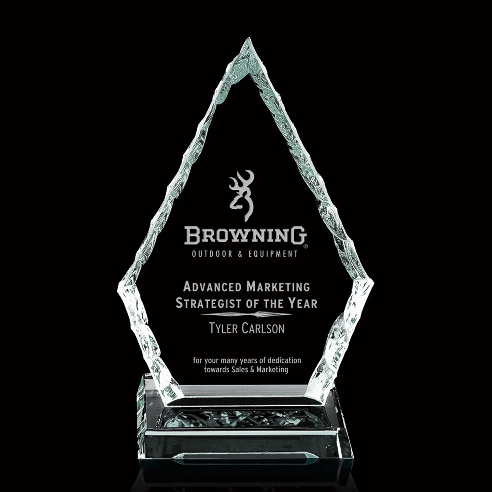 Custom Starfire Crystal Award With Hand-Chipped, Polished Edges, awards for service anniversary gifts