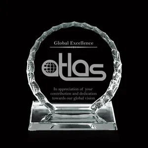 Starfire Crystal Iceberg Circle Award in Two Pane Thicknesses