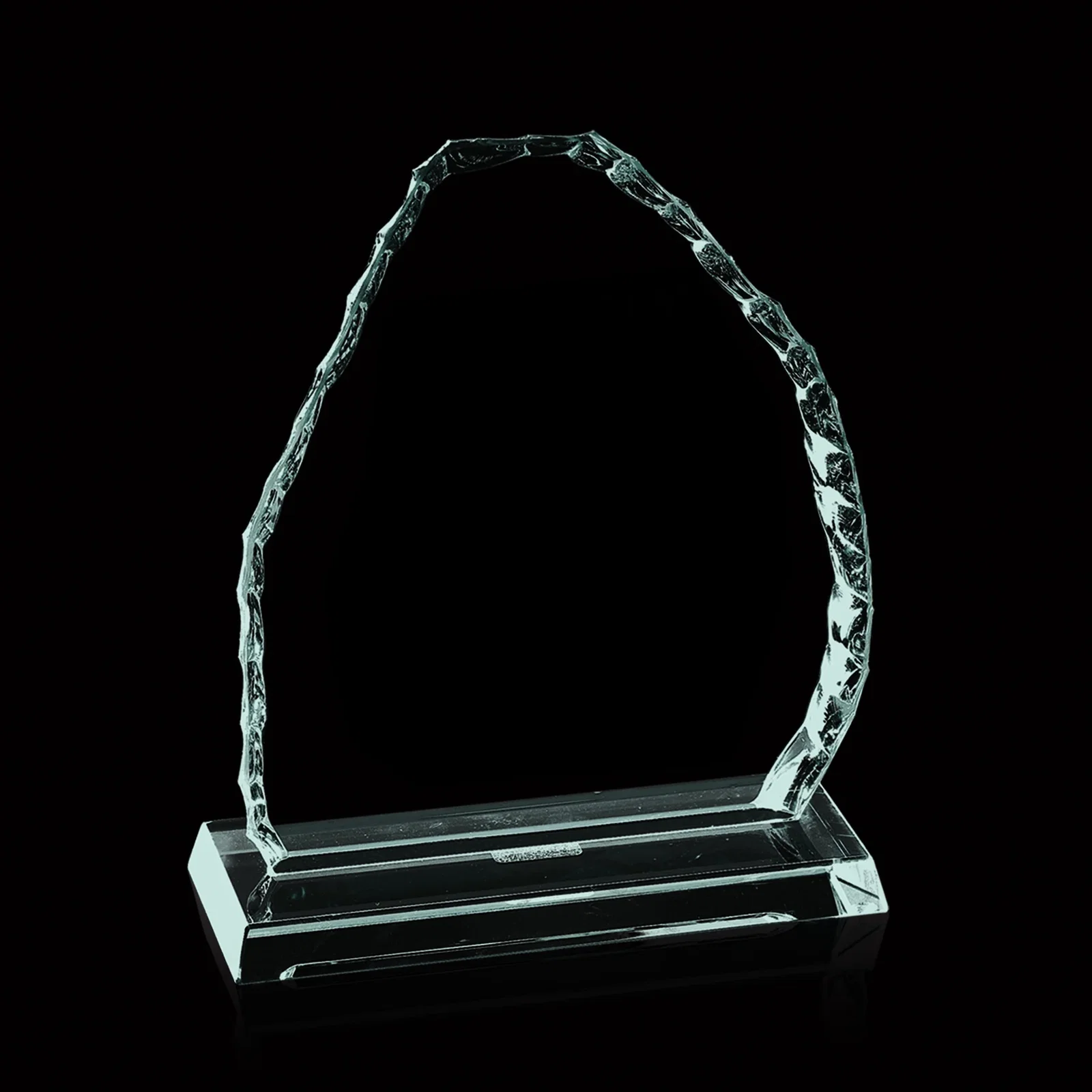 Custom Jade Glass Iceberg Mountain Award With A Repeatable Asymmetric Shape for graduation ceremonies