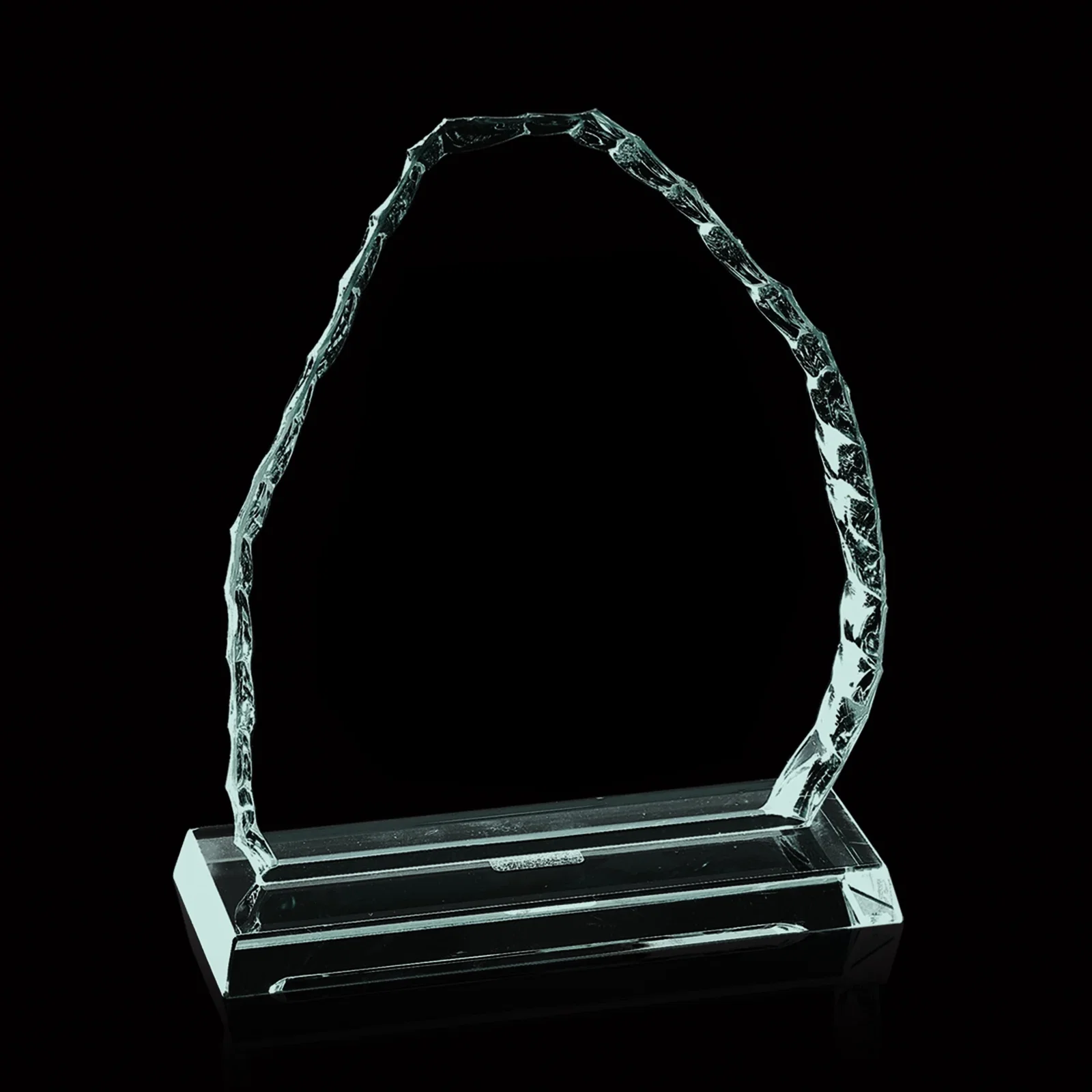 Custom Jade Glass Iceberg Mountain Award With A Repeatable Asymmetric Shape for safety achievement programs
