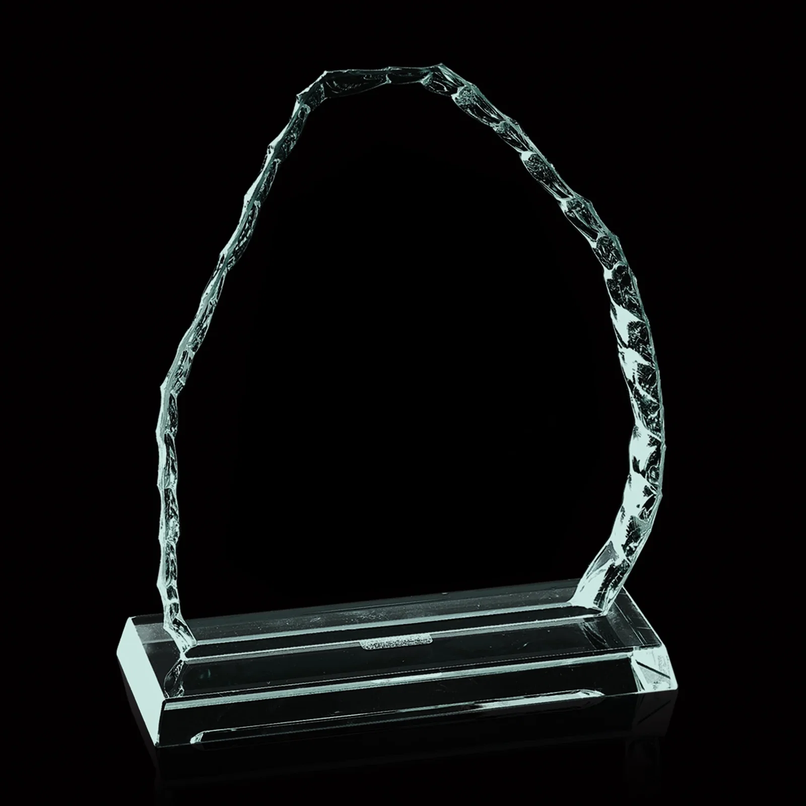 Custom Jade Glass Iceberg Mountain Award With A Repeatable Asymmetric Shape for volunteer appreciation
