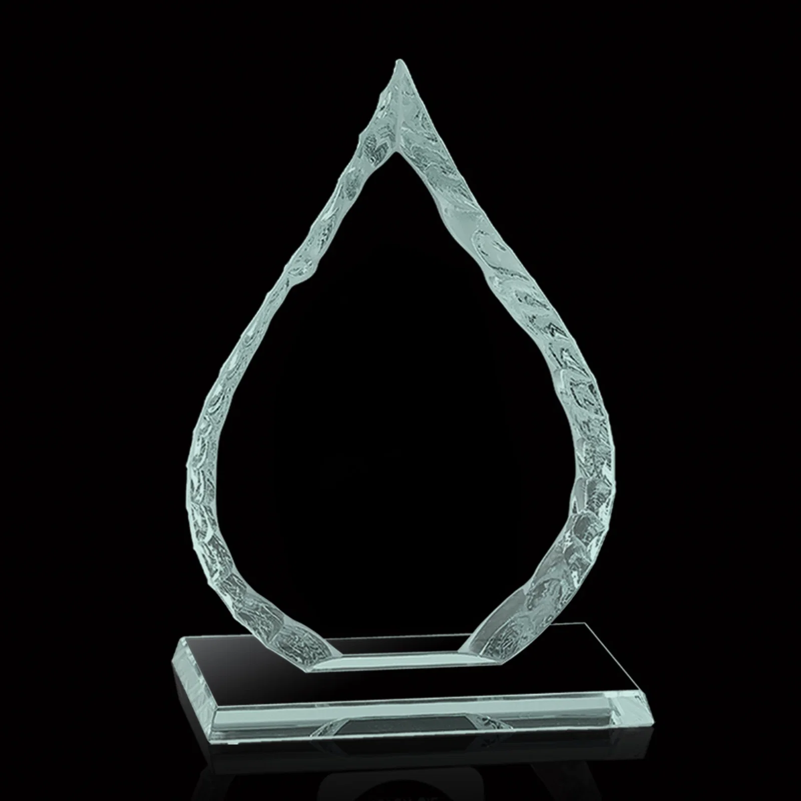 Custom Jade Glass Iceberg Oil Drop Award for team milestone celebrations