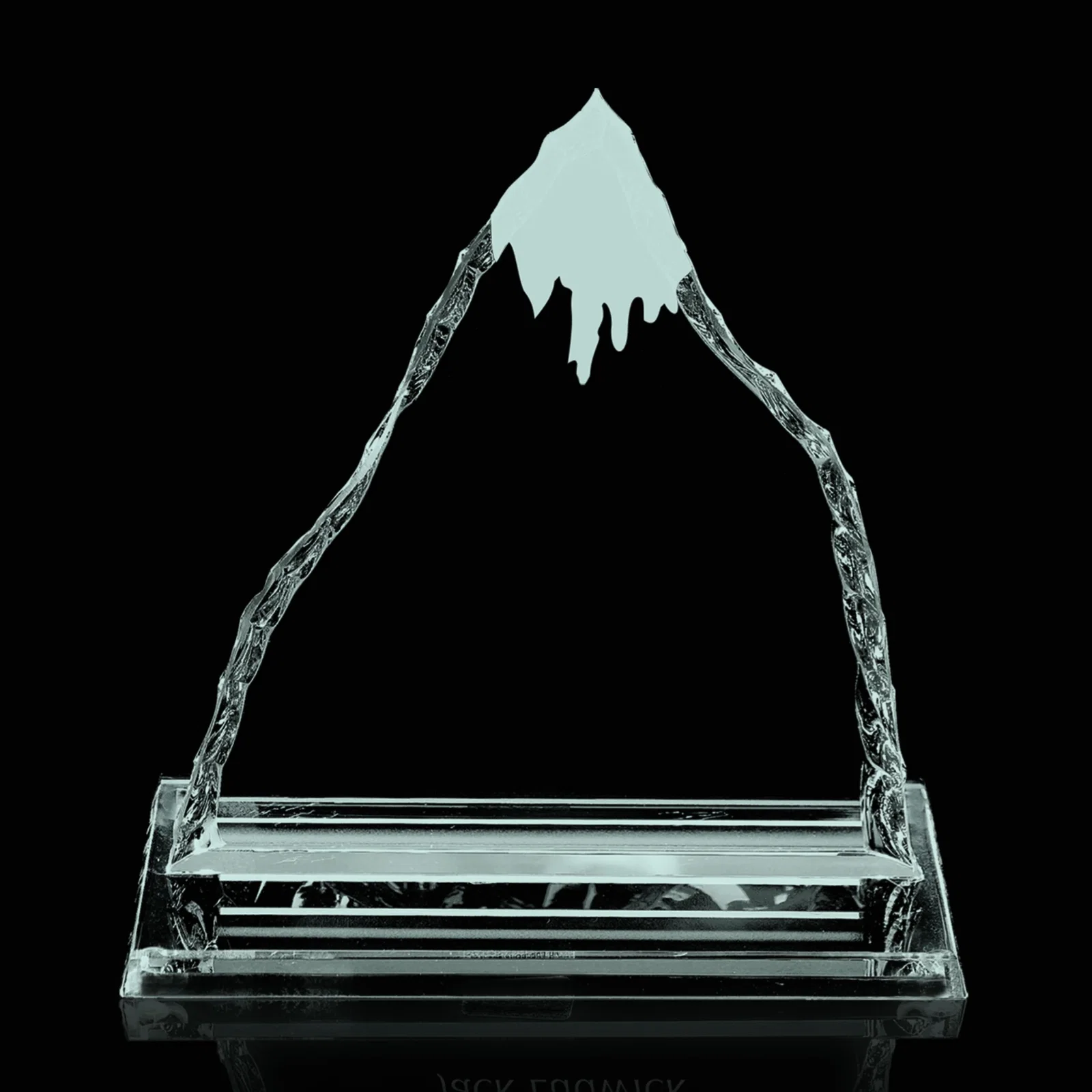 Custom Jade Glass Iceberg Summit Award With An Optional Snow Cap for team milestone celebrations