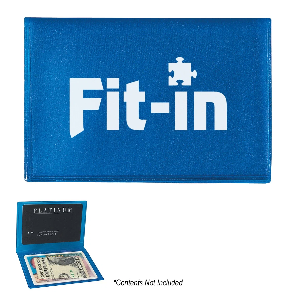 Card partly inserted into the translucent case