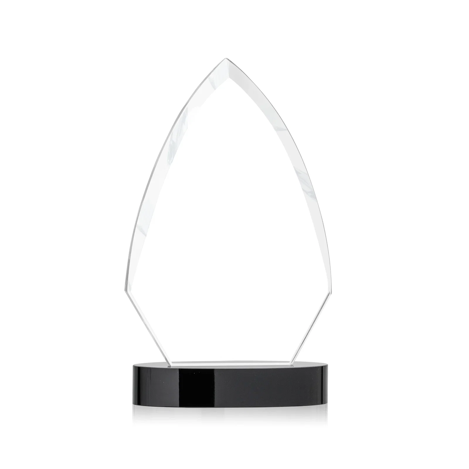 Personalized Starfire Crystal Arrowhead Award with Top-Meeting Side Bevels for donor appreciation