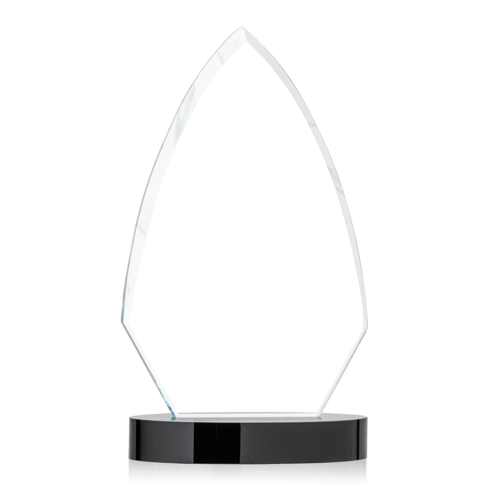Personalized Starfire Crystal Arrowhead Award with Top-Meeting Side Bevels for safety achievement programs