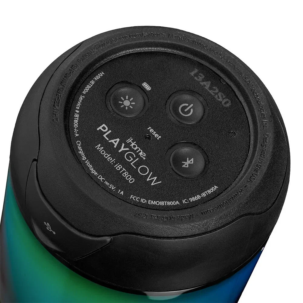 iHome PlayGlow Mini Waterproof Bluetooth Speaker with Color Changing Lights — view 7