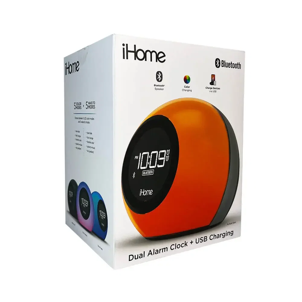 iHome Powerclock Glow Bluetooth Color Changing Alarm Clock IBT295B — view 4