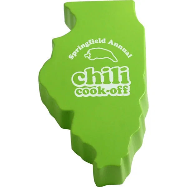 Illinois state shaped polyurethane stress reliever, about 4-5/8 inches long