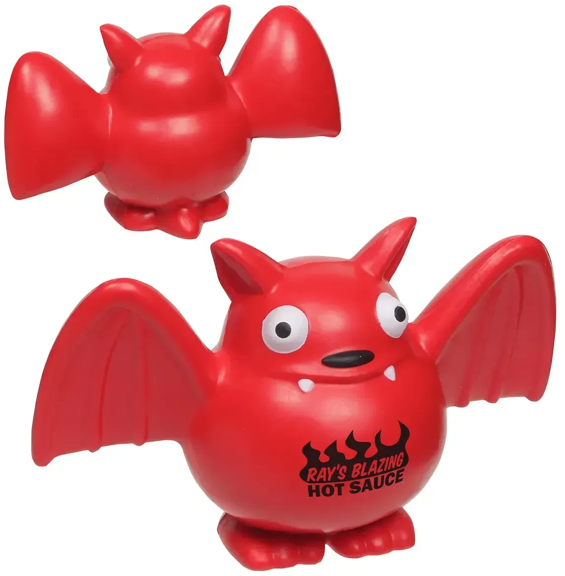 Custom Imp Stress Reliever, branded promotional foam squeeze toy side profile view